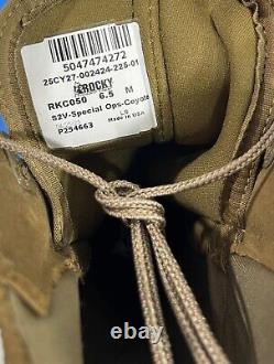 Bottes de combat tactiques militaires pour hommes Nib Rocky Rkc050 S2v 6,5 M couleur brun coyote