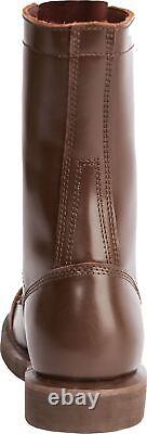 Bottes de saut militaire en cuir marron de 10 pouces, impact tactique de l'armée lacée