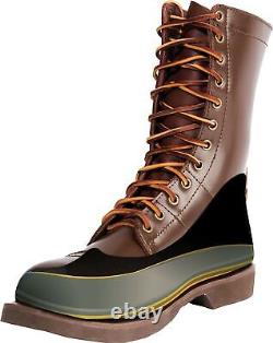 Bottes de saut militaire en cuir marron de 10 pouces, impact tactique de l'armée lacée