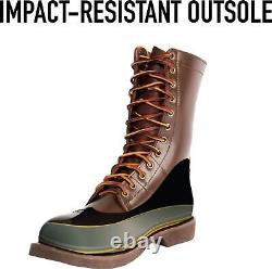 Bottes de saut militaire en cuir marron de 10 pouces, impact tactique de l'armée lacée