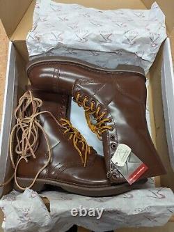 Bottes de saut militaires en cuir marron Rothco de 10 pouces, lacées tactiques de l'armée (Lisez !)