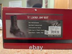 Bottes de saut militaires en cuir marron Rothco de 10 pouces, lacées tactiques de l'armée (Lisez !)