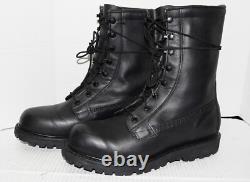 Bottes de travail militaires en cuir noir isolées à lacets de l'armée américaine taille 9,5 R