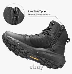 Bottes militaires pour hommes légères avec zip latéral, bottes de combat tactiques pour moto