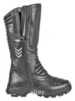 Bottes militaires tactiques de l'armée en cuir noir pour le travail de sécurité en moto