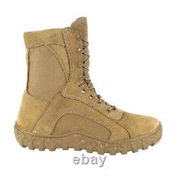 Bottes militaires tactiques imperméables isolées 400G Rocky S2V larges 10.5 en brun coyote