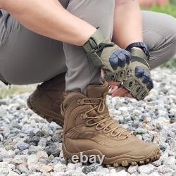 Bottes tactiques SKENARY pour homme, bottes de combat mi-hautes militaires imperméables, couleur coyote, pointure 9