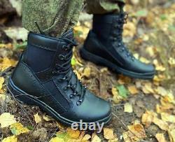 Bottes tactiques en cuir d'été Modèle 614 Faradei Noir Armée Russe Original