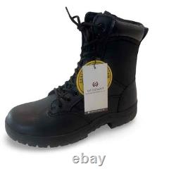 Bottes tactiques noires Wideway Men pour combat militaire et sécurité, avec zip sur le côté, taille 10