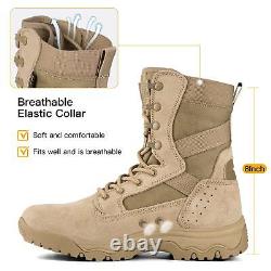 Bottes tactiques pour hommes 8 pouces légères en cuir suédé durables