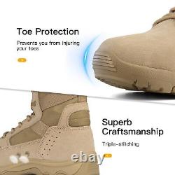 Bottes tactiques pour hommes 8 pouces légères en cuir suédé durables