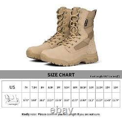 Bottes tactiques pour hommes 8 pouces légères en cuir suédé durables