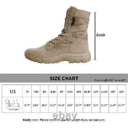 Bottes tactiques pour hommes 8 pouces légères en cuir suédé durables