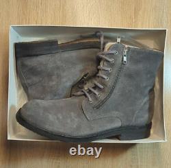 Bottes zippées en suède gris YMC, lacées, grises, tactiques, militaires, de combat, armée 44 11