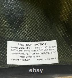 Casque balistique militaire avancé de combat ACH noir tactique SWAT Protech, grande taille