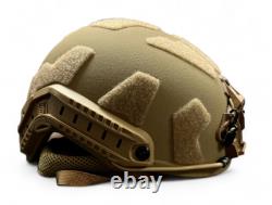 Casque balistique militaire tactique FAST High Cut NIJ IIIA couleur Coyote Brown
