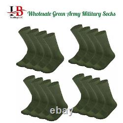 Chaussettes militaires vert armée pour hommes en gros pour la randonnée et le trekking, taille 10-13, 13-15