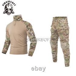 Chemise et pantalon de combat tactique militaire G3 avec genouillères, uniforme BDU de paintball.