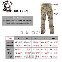 Chemise et pantalon de combat tactique militaire G3 avec genouillères, uniforme BDU de paintball.