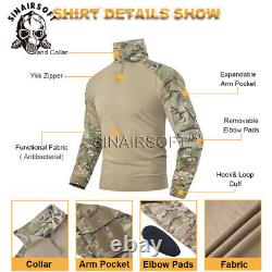 Chemise et pantalon de combat tactique militaire G3 avec genouillères, uniforme BDU de paintball.