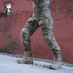 Chemise et pantalon de combat tactique militaire G3 avec genouillères, uniforme BDU de paintball.