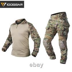 Chemise et pantalon de costume de combat tactique avec protège-genoux, uniforme militaire de combat sportif.