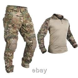 Chemises tactiques pliées G3 pour hommes, pantalons, uniformes de combat militaire + protections, combinaisons airsoft