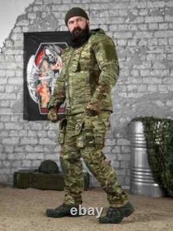 Costume de combat d'assaut multicam avec genouillères, costume militaire tactique multicam