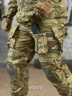 Costume de combat d'assaut multicam avec genouillères, costume militaire tactique multicam