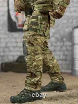 Costume de combat d'assaut multicam avec genouillères, costume militaire tactique multicam