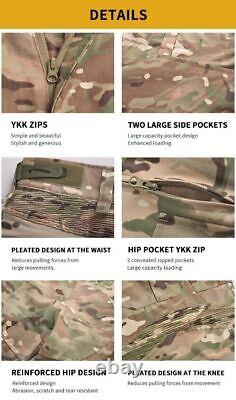 Costumes tactiques pour hommes Uniforme militaire + protections Multi poches Chemise de combat Pantalons cargo