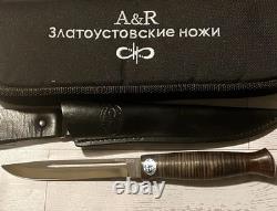 Couteau Russe A&R Zlatoust Finka KGB Tactique Militaire de Combat de Chasse RARE