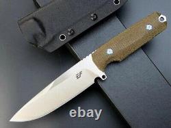 Couteau de chasse à pointe tombante, lame fixe, tactique, militaire, combat, acier DC53, Micarta