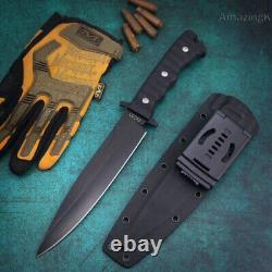 Couteau de chasse tactique en acier DC53 à lame fixe pour la survie militaire en brousse Bushcraft Kydex