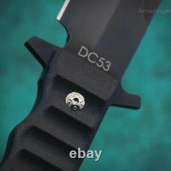 Couteau de chasse tactique en acier DC53 à lame fixe pour la survie militaire en brousse Bushcraft Kydex