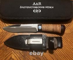 Couteau de chasse tactique militaire A&R Zlatoust en acier 95x18 couteau russe