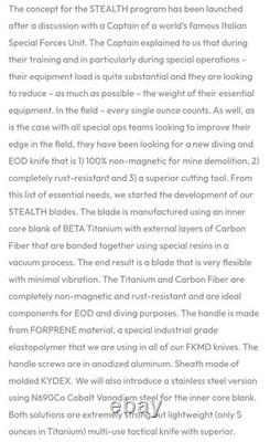 Couteau de combat en titane de la division militaire Fox