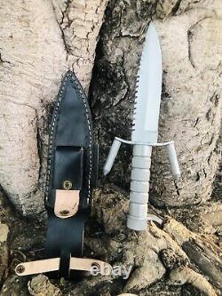 Couteau de combat militaire Bowie à lame fixe en acier inoxydable fabriqué à la main