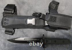 Couteau de plongée à lame fixe à pointe tombante de 7 po, EDC, combat, tactique, 12 po au total, neuf dans sa boîte