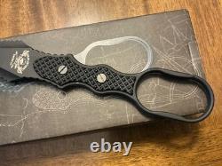 Dague crantée Skallywag Tactical Professional Guardian, couteau de botte noir mat