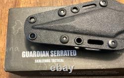 Dague crantée Skallywag Tactical Professional Guardian, couteau de botte noir mat