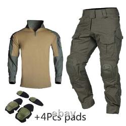 Ensemble tactique militaire de combat Chemise Pantalon Airsoft G3 Uniforme SWAT en plein air