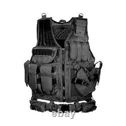 Gilet Militaire Tactical Plate Carrier Holster Police Molle Assault Combat Gear