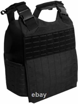 Gilet porte-plaques MOLLE tactique à découpe laser ajustable modulaire militaire