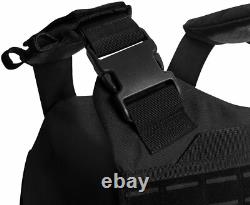 Gilet porte-plaques MOLLE tactique à découpe laser ajustable modulaire militaire