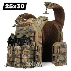 Gilet tactique de combat MOLLE à taille réglable avec porte-plaques militaire