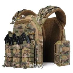 Gilet tactique de combat MOLLE à taille réglable avec porte-plaques militaire