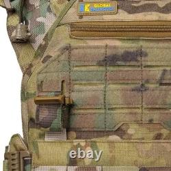 Gilet tactique de combat MOLLE à taille réglable avec porte-plaques militaire