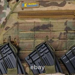Gilet tactique de combat MOLLE à taille réglable avec porte-plaques militaire