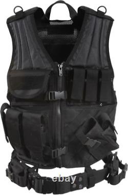 Gilet tactique militaire MOLLE à extraction croisée réglable SWAT pour combat avec ceinture de service